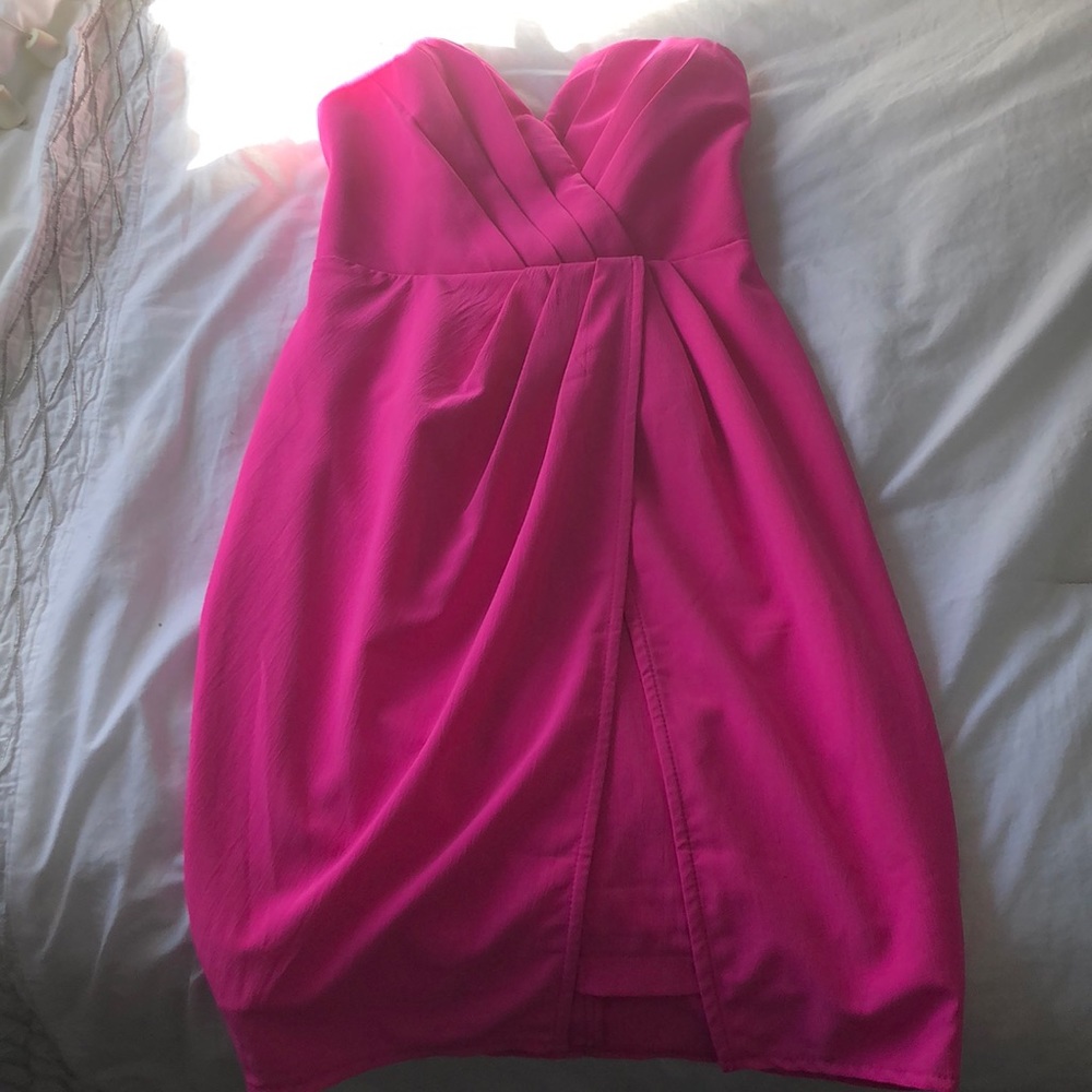 LF stores neon hot pink sleeveless dress XS